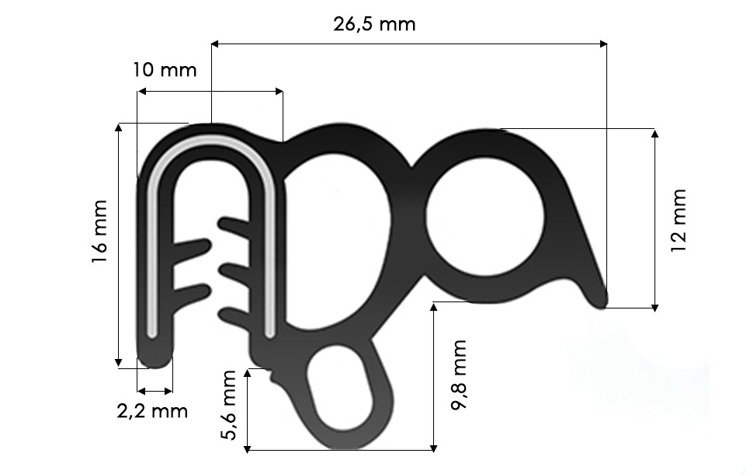 Flaches Kederband 14 x 3 Millimeter
