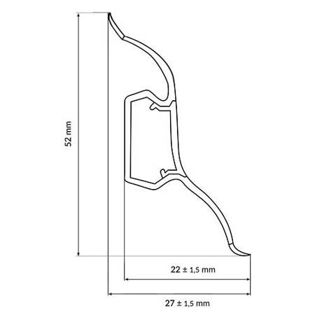 2m Fussleiste Fußleiste Leiste Sockelleiste Laminatleiste Bodenleiste PVC 52mm AHORN + Montagematerial GRATIS