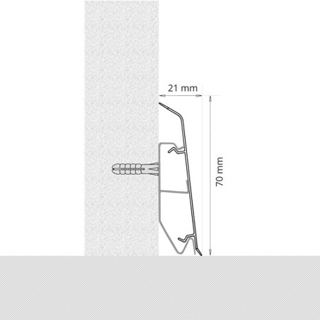 5cm Muster Fussleiste 70mm EICHE BOULDER