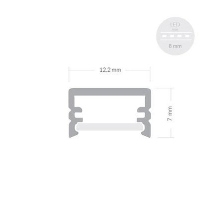 Alu Profil für LED SLIM Milchglas Streifen Lichtleiste Aluminium 1m - 2m