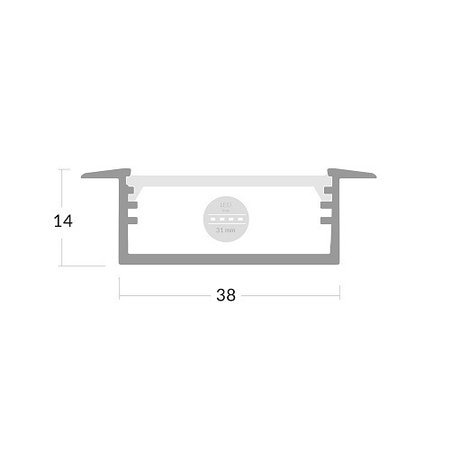 Alu Profil für LED VARIO 3004 Milchglas Streifen Lichtleiste Aluminium 2m