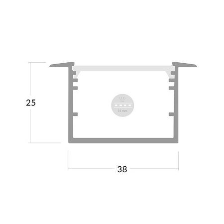 Alu Profil für LED VARIO 3005 Milchglas Streifen Lichtleiste Aluminium 2m