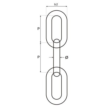 Edelstahl Rundstahlkette DIN 766 3mm