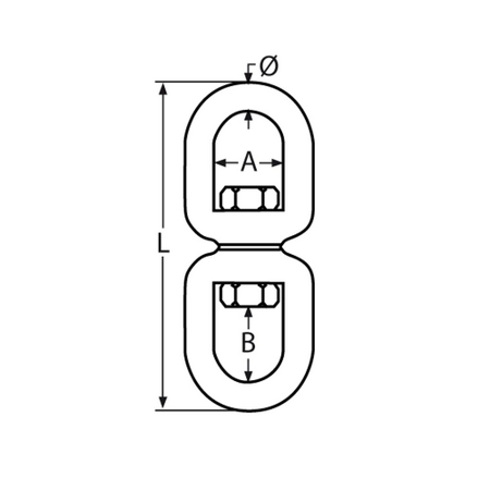 Edelstahl Wirbel Auge - Auge 6mm