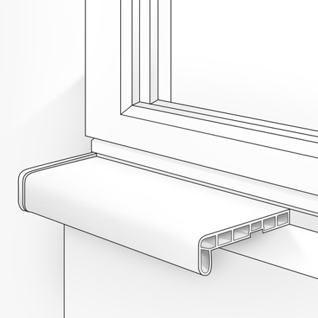 Fensterbank Fensterbrett für den Innenbereich PVC Tiefe 20cm GRAPHIT + Endkappen GRATIS!