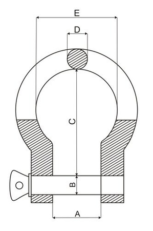 Geschweifte Schäkel 2T mit Schraubbolzen GK 6