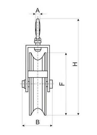 SEILROLLE mit HAKEN Umlenkrolle Blockseilrolle 125mm