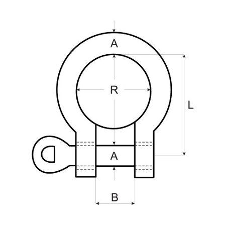 Schäkel Rundschäkel Edelstahl Geschweift V4A 13mm