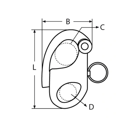 Schnappschäkel Mit Fester Öse 52mm 1100kg