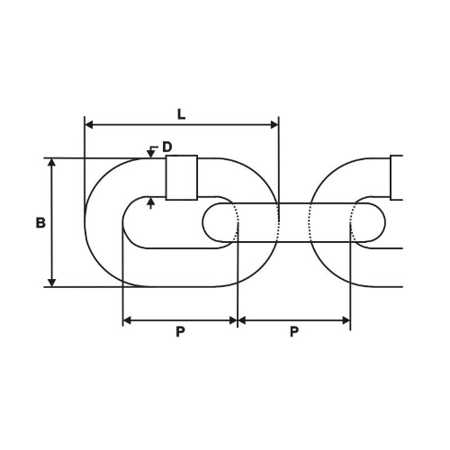 Stahlkette Technische Verzinkt DIN 5685 10mm