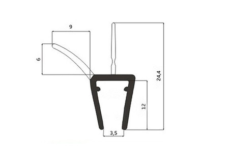 Duschdichtung Runddusche Gebogen Glass 3,5-5mm UKG13