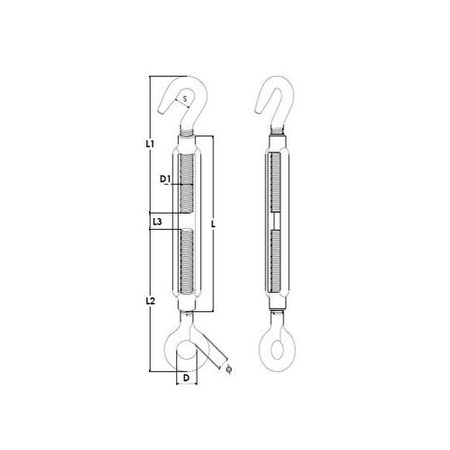 Spannschloss Edelstahl Haken Öse V4A Wantenspanner Spannschraube Drahtspanner M10