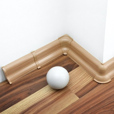 2m Fussleiste 52mm BUCHE NATURLICH Fußleiste Leiste Sockelleiste Laminatleiste Bodenleiste PVC + Montagematerial GRATIS