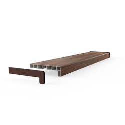 Fensterbank Fensterbrett für den Innenbereich PVC Tiefe 30cm NUSS + Endkappen GRATIS!