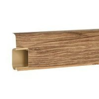 2m Fussleiste Fußleiste Leiste Sockelleiste Laminatleiste Bodenleiste PVC 55mm EICHE SUTTER + Montagematerial GRATIS