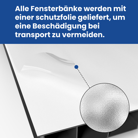 Fensterbank Fensterbrett für den Innenbereich PVC Tiefe 35cm EICHE SKANDINAVISCH + Endkappen GRATIS!