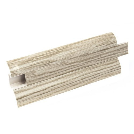 2m Fussleiste 52mm EICHE WEISS Fußleiste Leiste Sockelleiste Laminatleiste Bodenleiste PVC + Montagematerial GRATIS