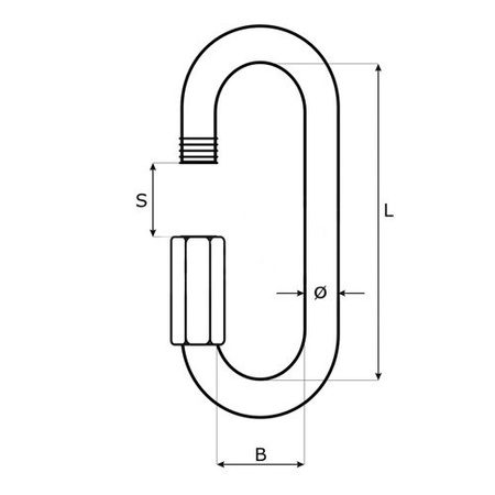 Schraubverbinder LANGE FORM Schraubglied Edelstahl Kettenverbinder Kettennotglied V4A 12mm