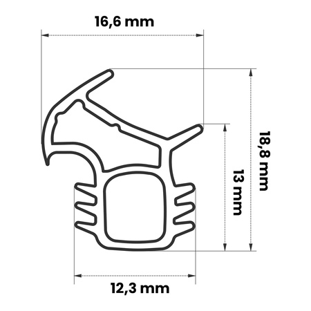 Türdichtung für Außentüren mit Stahlzarge KU-11 WEISS