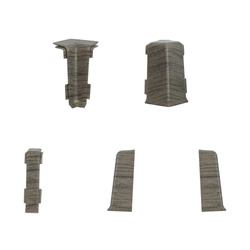 2m Fussleiste 55mm EICHE MILLENIUM Fußleiste Leiste Sockelleiste Laminatleiste Bodenleiste PVC + Montagematerial GRATIS
