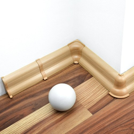 2,5m Fussleiste 52mm BUCHE GOLD Fußleiste Leiste Sockelleiste Laminatleiste Bodenleiste + Montagematerial GRATIS