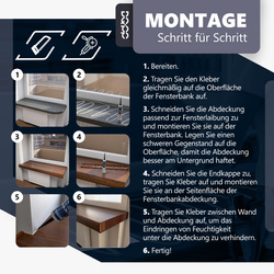 Renovierungsabdeckung für alte Innenfensterbank – Weiss Tiefe 38cm