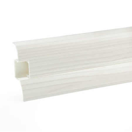 2,5m Fussleiste PVC 62mm Kieferweiss + Montagematerial Gratis