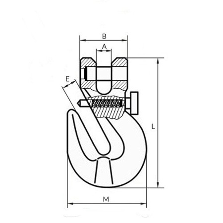 Parallelhaken mit Sicherung 7/8mm Güteklasse 8