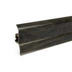 2,5m Fussleiste PVC 62mm Pekan Graphit + Montagematerial Gratis