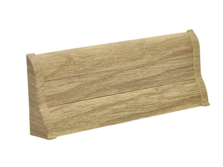 2,5m Fussleiste PVC 62mm Eiche Nostalgie + Montagematerial Gratis