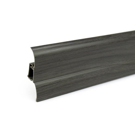 2,5m Fussleiste PVC 62mm See-Eiche + Montagematerial Gratis