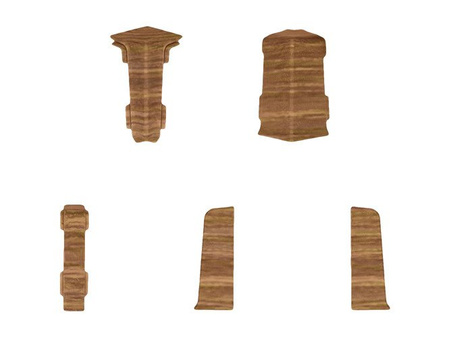 2,5m Fussleiste PVC 55mm Eiche Sutter + Montagematerial Gratis