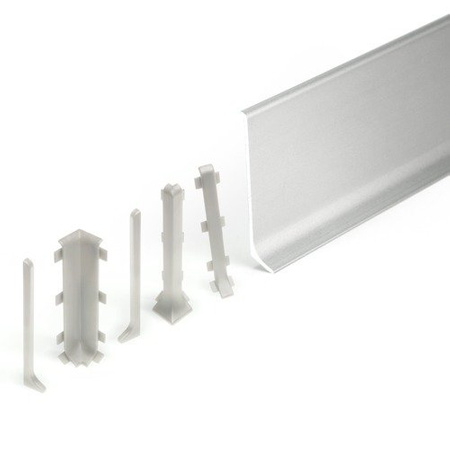 2m Fussleiste aus Aluminium 59mm