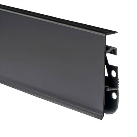 2m Fussleiste 75mm SCHWARZ MATT Fußleiste Leiste Sockelleiste Laminatleiste Bodenleiste PVC + Montagematerial GRATIS