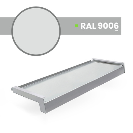 Fensterbank Stahl Aussen Außenfensterbank Fensterbrett Stahlblech Breite 40cm RAL 9006 SILBER