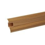 2m Fussleiste Fußleiste Leiste Sockelleiste Laminatleiste Bodenleiste PVC 52mm NUSS VENEZIA + Montagematerial GRATIS