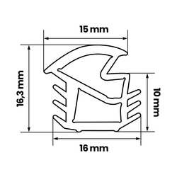 Türdichtung für Außentüren mit Stahlzarge KA-88 GRAU
