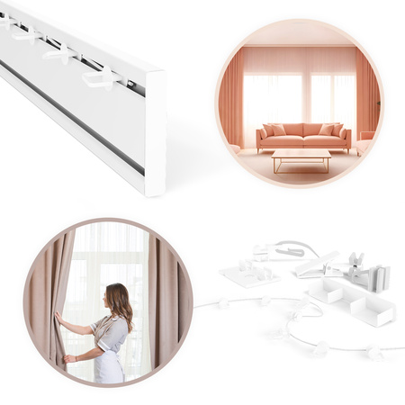 Gardinenschienen PVC 2-Läufig Vorhangsschiene Innenlaufschienen Deckenschiene SCHWARZ 90cm 100cm 150cm