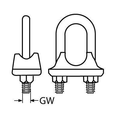 Seilklemme Drahtseilklemme Edelstahl BÜGEL Klemme 10mm