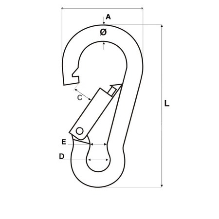 Feuerwehr Karabinerhakien Karabiner Stahl Verzinkt 13mm