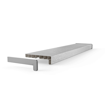 Fensterbank Fensterbrett für den Innenbereich PVC Tiefe 30cm SILBER + Endkappen GRATIS!