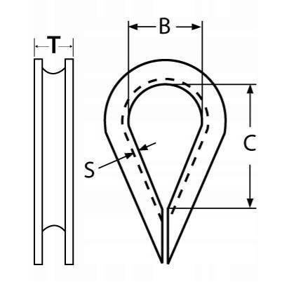 Kausche Edelstahl V4A 14mm