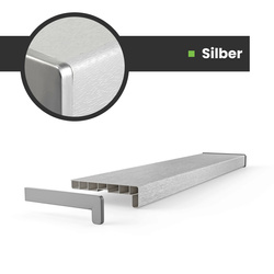 Fensterbank Fensterbrett für den Innenbereich PVC Tiefe 40cm SILBER + Endkappen GRATIS!