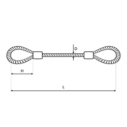 Stahlseil Verzinkt PVC ROT mit Ösen Schlaufenseil Öse - Öse Schlaufe Drahtseil Seil mit Schlaufen 2,5/5mm 1x19