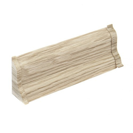 2m Fussleiste 52mm EICHE WEISS Fußleiste Leiste Sockelleiste Laminatleiste Bodenleiste PVC + Montagematerial GRATIS