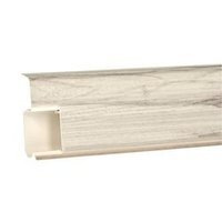 2m Fussleiste Fußleiste Leiste Sockelleiste Laminatleiste Bodenleiste PVC 55mm EICHE ALDABRA + Montagematerial GRATIS