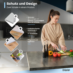 1,5m Sockelblende Küche Einbauküche Küchensockel Modern Sockel 100mm PCV SCHWARZ GLÄNZEND