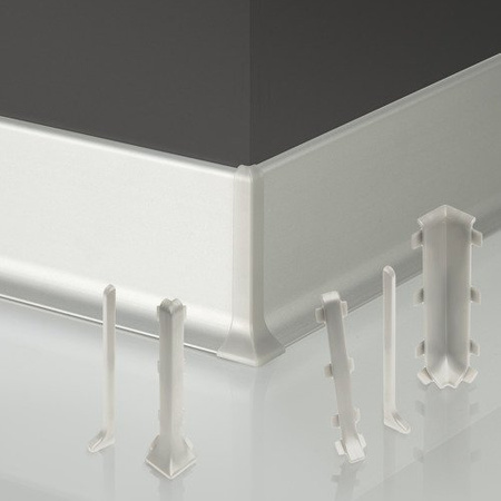 2m Fussleiste aus Aluminium 80mm