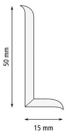 Weichsockelleiste Selbstklebend Knickwinkel Weich Sockel Gummi PVC 50 x 15mm HONIG