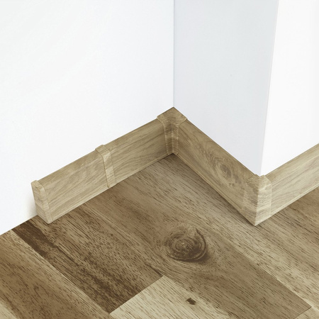 2m Fussleiste 55mm EICHE BELWEDER Fußleiste Leiste Sockelleiste Laminatleiste Bodenleiste PVC + Montagematerial GRATIS